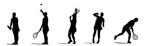 Vector Silhouette Man Who Playing Tennis — Stock Photo, Image
