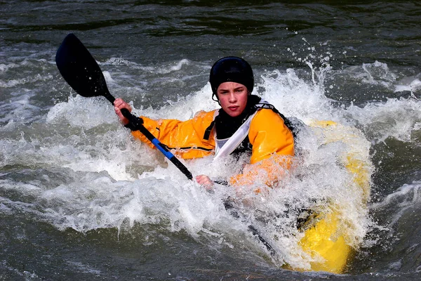 Kayaker Acqua — Foto Stock