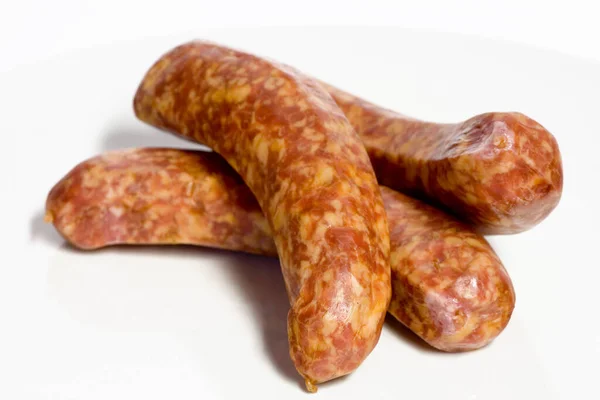 Conceito Alimentar Carne Salame Tempo Lanche — Fotografia de Stock