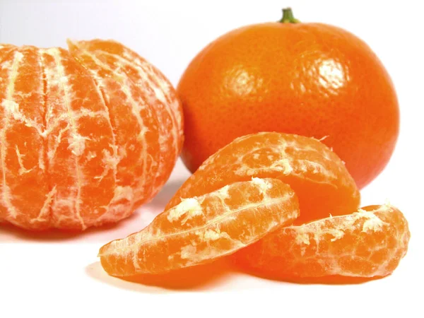 Tangerine Vit Bakgrund — Stockfoto