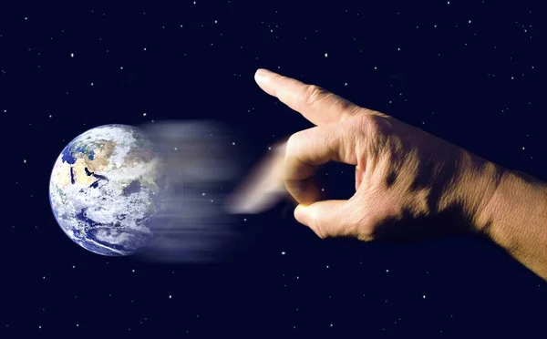 Hand Holding Earth Planet Space — Stock Photo, Image