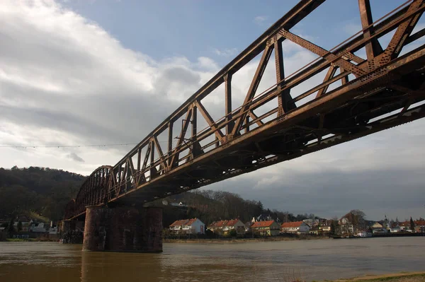 Alte Eisenbahnbrücke Über Die Weser — Stockfoto