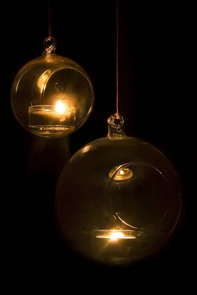 Flammes Boules Verre — Photo