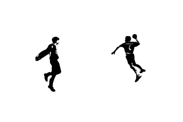 Silueta Hombre Corriendo Sobre Fondo Blanco —  Fotos de Stock