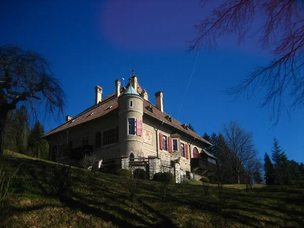 Malowniczy Widok Majestatycznej Średniowiecznej Architektury Zamku — Zdjęcie stockowe