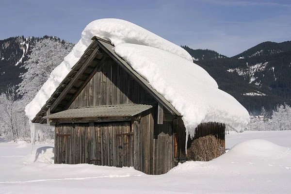 Hütte Schnee — Stockfoto