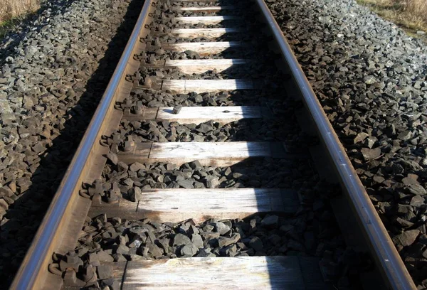 Empty Trainline Rails Ground — Stock Photo, Image