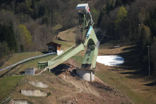 Explosão Salto Esqui Garmisch Partenkirchen — Fotografia de Stock