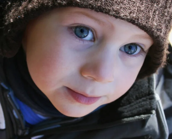 Portrait Young Girl Winter Coat Stock Photo