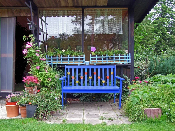 Wooden Bench Garden — Stock Photo, Image