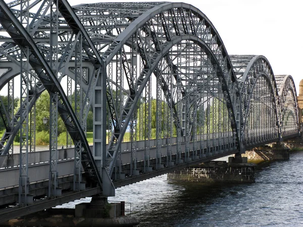 Vista Lateral Del Antiguo Puente Del Río Elba Harburgo — Foto de Stock