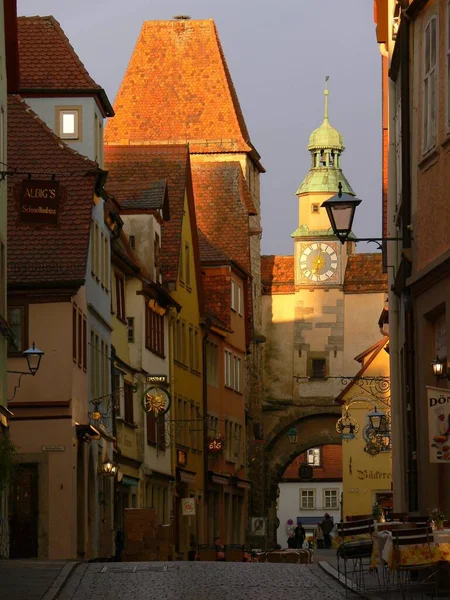 Βραδινή Ατμόσφαιρα Στο Rothenburg — Φωτογραφία Αρχείου