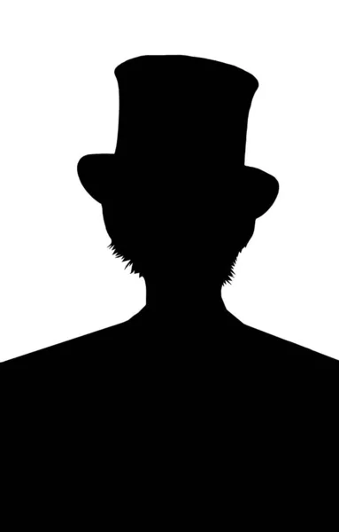 Silhouette Homme Avec Chapeau — Photo