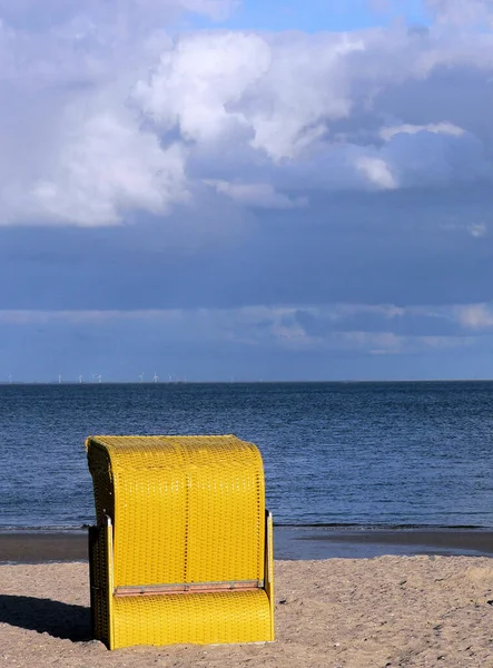 Plážové Koše Moře Dne — Stock fotografie