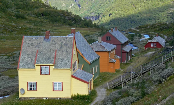 Colourful Village Norway — Stock Photo, Image