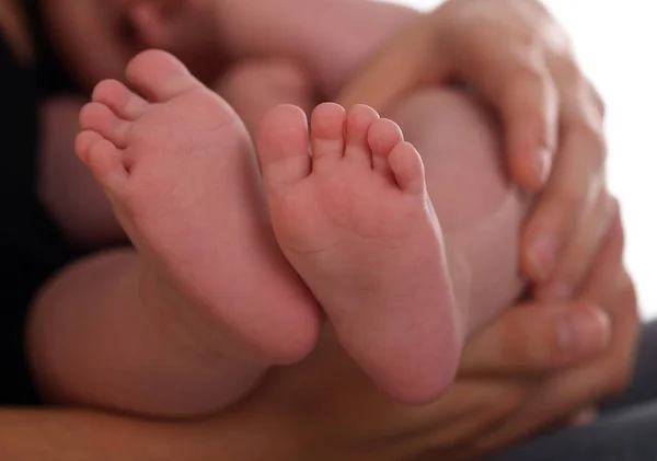 Petites Jambes Bébé Pieds Garde Enfants — Photo