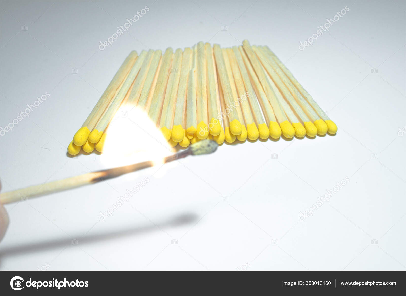 Burning Wooden Matches Flammable Objects — Stock Photo © PantherMediaSeller 353013160