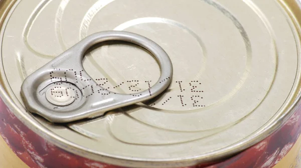 Close Tin Can Metal Tray — Stock Photo, Image