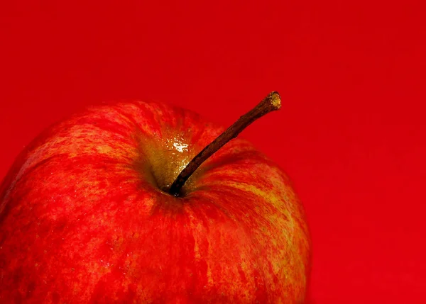 Красное Яблоко Темном Фоне — стоковое фото