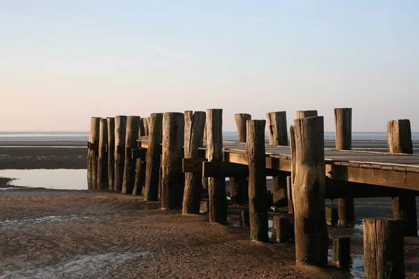 Wooden Pier Beach — Stock Photo, Image
