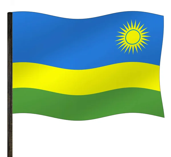 Flagge Ruandas Vektorabbildung Auf Weißem Hintergrund — Stockfoto
