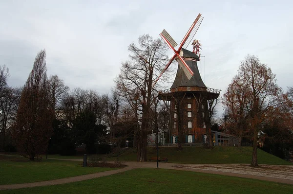 Moinho Vento Nas Muralhas Bremen — Fotografia de Stock