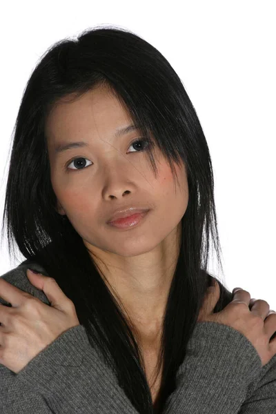 Portait Uma Bela Jovem Mulher Asiática — Fotografia de Stock
