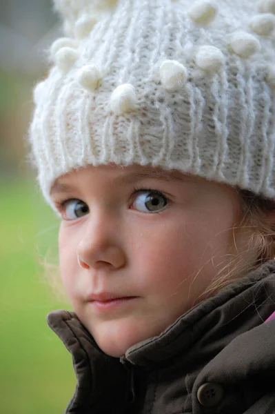 Portrait Little Girl Hat Stock Image