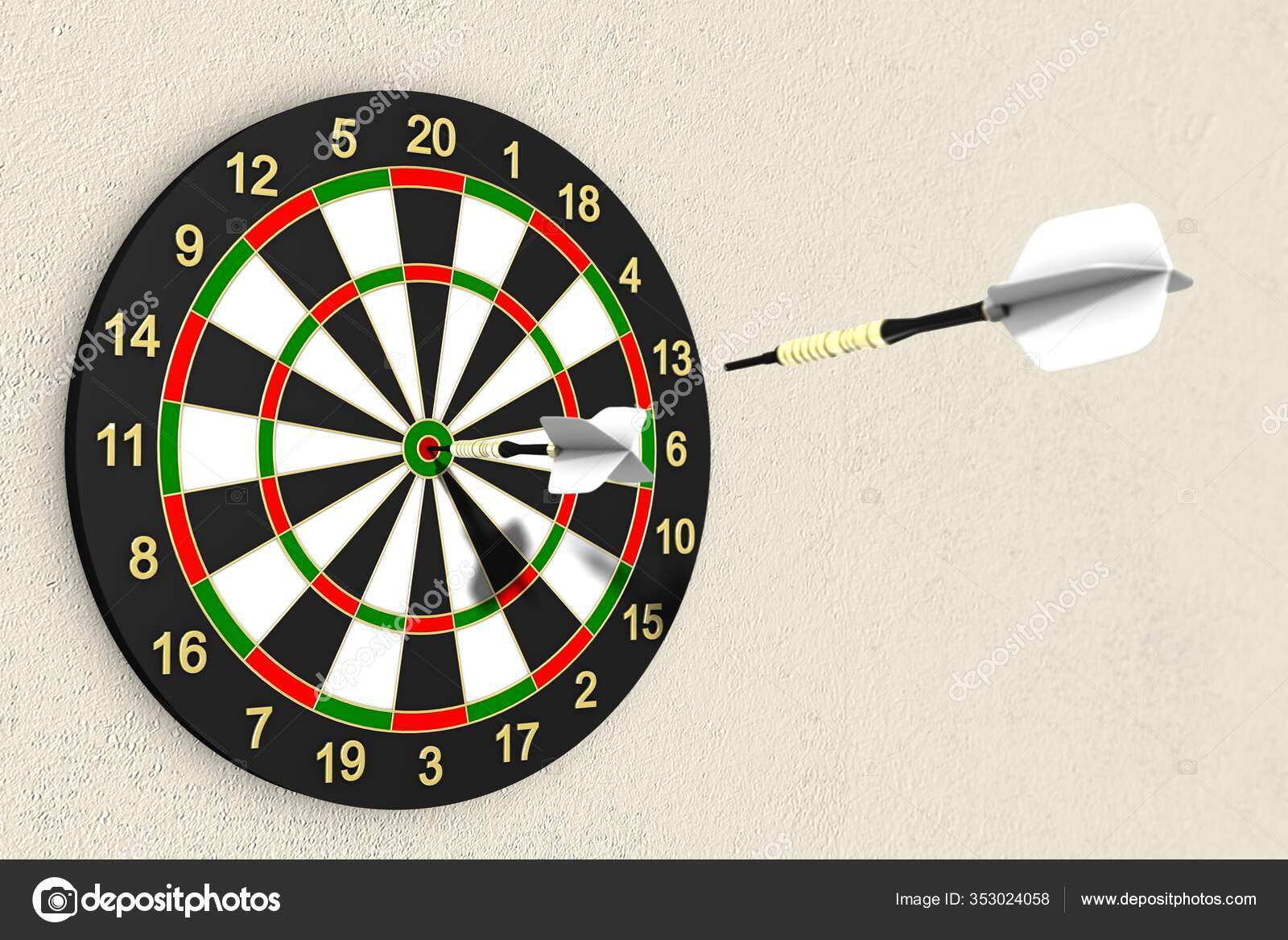 Dart Board Darts Center Stock Photo by ©PantherMediaSeller 353024058