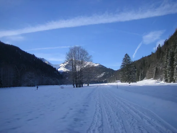 Χειμερινή Σκηνή Στο Bayrischzell — Φωτογραφία Αρχείου