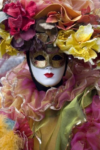 Máscara Trajes Carnaval Veneza Itália — Fotografia de Stock