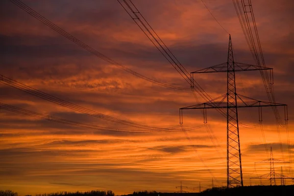 高圧線 送電線 — ストック写真