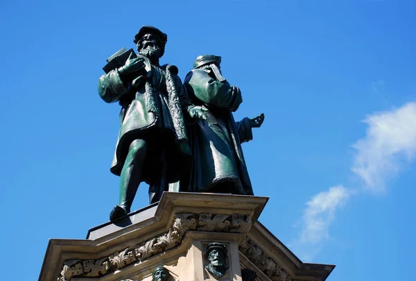 Statua Della Giustizia Nella Città Berlino Germania — Foto Stock