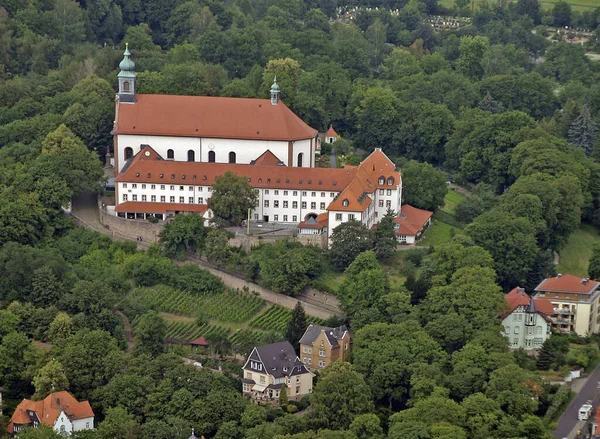 Klasztor Franciszkanów Frauenberg Fuldzie Lotu Ptaka — Zdjęcie stockowe
