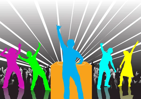 Dancing People Silhouettes Vector — Stock Photo, Image