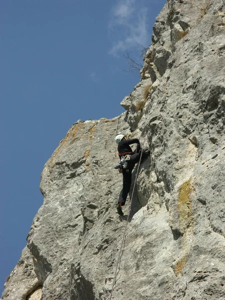 Climbing Danube Valley Martin Worf Alte Hausner Wand — Stock Photo, Image