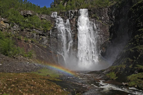 Incroyable Éclaboussure Cascade Débit Eau — Photo