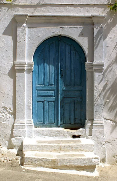 Velha Porta Madeira Cidade Malta — Fotografia de Stock
