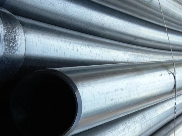 Steel Pipe Black Background — Stock Photo, Image