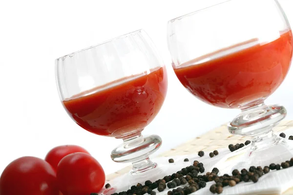 Tomato Juice Pepper Oblique — Stock Photo, Image