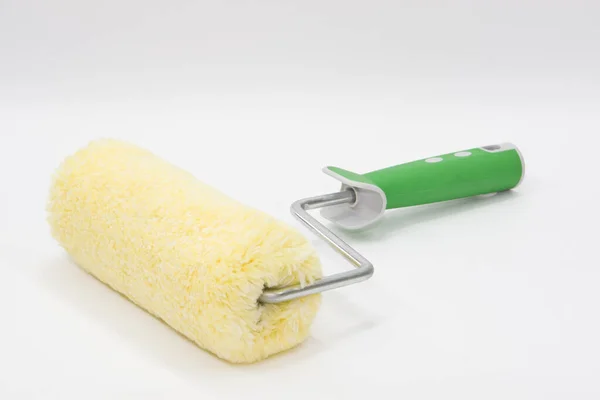 Brosse Rouleaux Pour Nettoyage Peinture Sur Fond Blanc — Photo