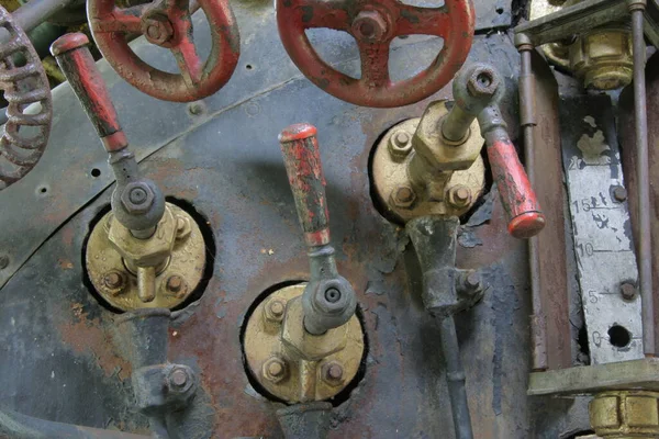 Operating Elements Old Steam Locomotive — Stock Photo, Image