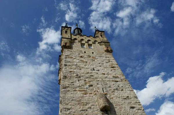 Modré Věži Bad Wimpfen Svým Historickým Starým Městem Vrátná Stále — Stock fotografie