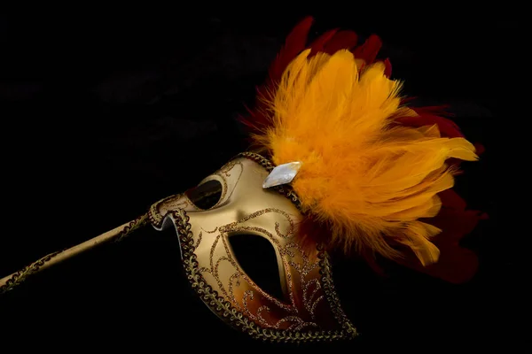 Máscara Carnaval Sobre Fondo Negro — Foto de Stock