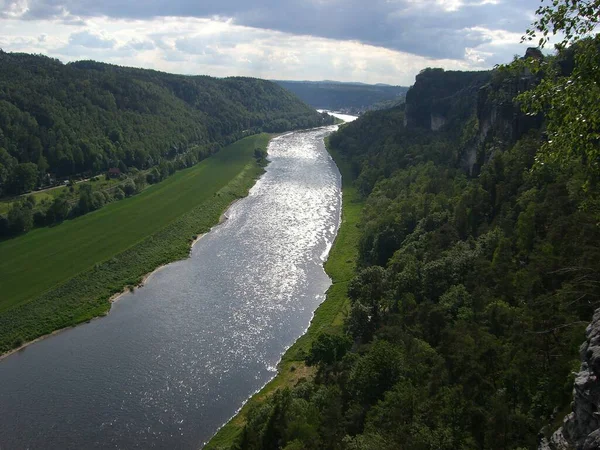 Ельба Одна Найбільших Річок Центральної Європи — стокове фото