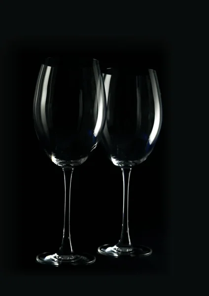 Empty Wine Glass Black Background — Stock Photo, Image