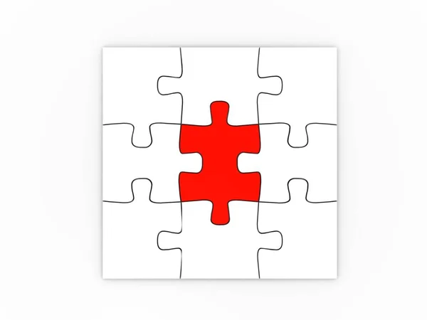 Puzzelstukjes Geïsoleerd Witte Achtergrond — Stockfoto