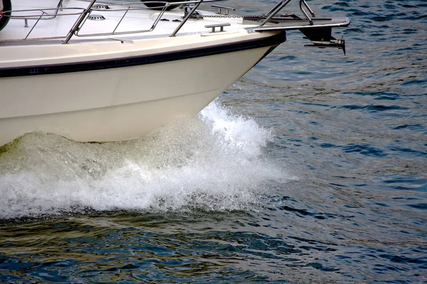 Vue Bateau Dans Mer — Photo