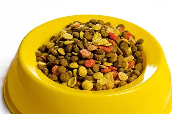 Yellow Food Bowl White Background — Stock Photo, Image