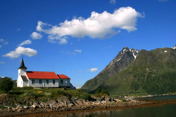 Lofoten Tle Krajobrazu Przyrody — Zdjęcie stockowe